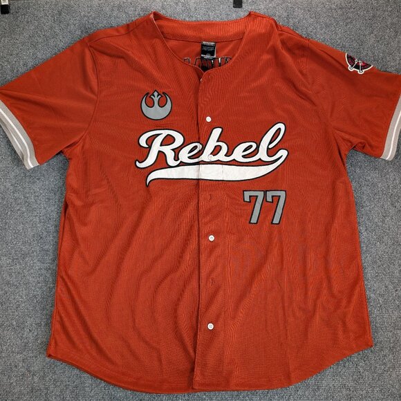 Star Wars Rebel Commander X-wing Squad Skywalker #77 Baseball Jersey Men's 2X - Picture 1 of 13